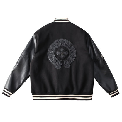 CHROME HEARTS HORSE SHOE LOGO VARSITY JACKET BLACK - netstar®