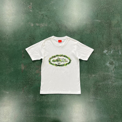 CORTEIZ GRASS ROUND TEE WHITE