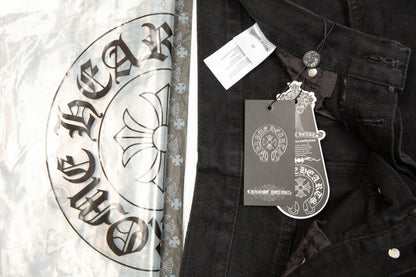 CHROME HEARTS BLACK CROSS PATCH JEANS BLACK - netstar®