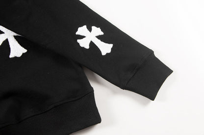 CHROME HEARTS WOOL WHITE CROSS SWEATSHIRT BLACK - netstar®