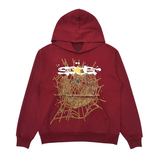 SP5DER LOGO HOODIE MAROON - netstar®