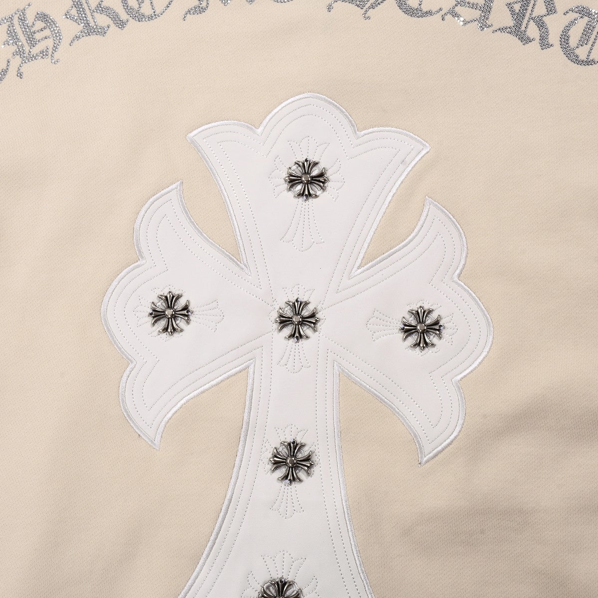 CHROME HEARTS WHITE CROSS PATCH SWEATSHIRT BEIGE - netstar®