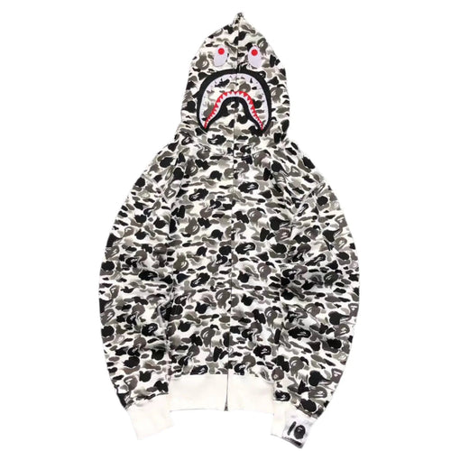BAPE ABC CAMO SHARK FULL ZIP HOODIE GREY - netstar®