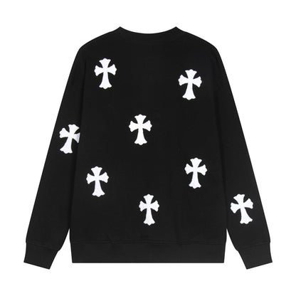 CHROME HEARTS WOOL WHITE CROSS SWEATSHIRT BLACK - netstar®
