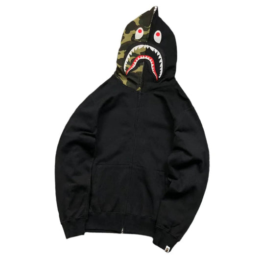 BAPE SHARK FULL ZIP HOODIE BLACK - netstar®