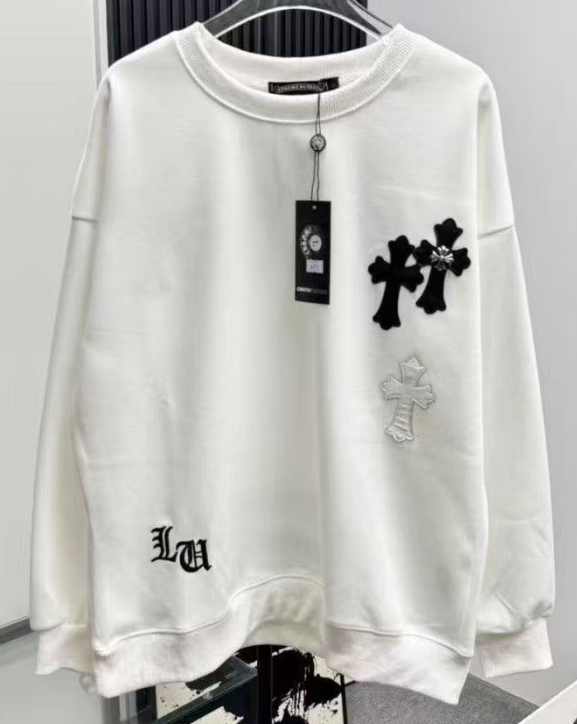 CHROME HEARTS CROSS PATCH SWEATSHIRT WHITE - netstar®