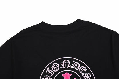 CHROME HEARTS HORSE SHOE LOGO T-SHIRT BLACK PINK - netstar®