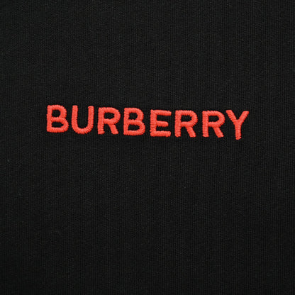 BURBERRY CHECK COLLAR T-SHIRT BLACK