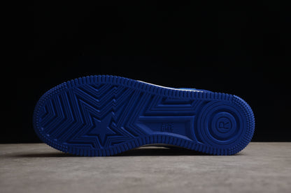 BAPE STA Low-Top Blue and White Patent Leather Sneakers