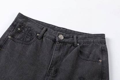 CHROME HEARTS BROWN CROSS PATCH JEANS BLACK - netstar®