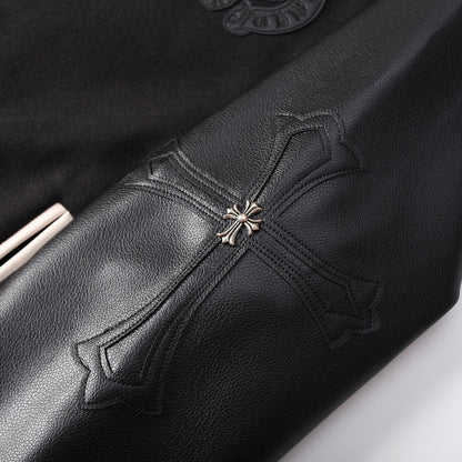 CHROME HEARTS HORSE SHOE LOGO VARSITY JACKET BLACK - netstar®