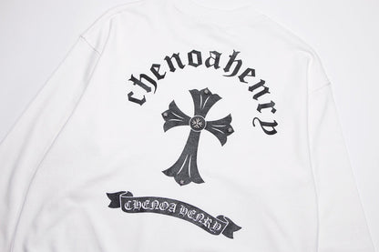 CHROME HEARTS BLACK CROSS SWEATSHIRT WHITE - netstar®