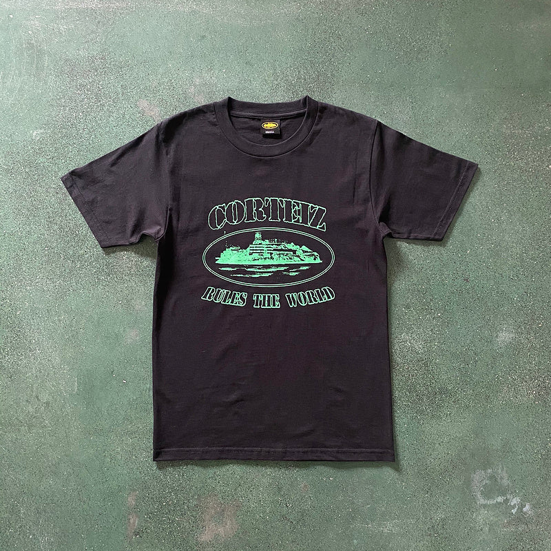 CORTEIZ OG ALCATRAZ TEE BLACK GREEN