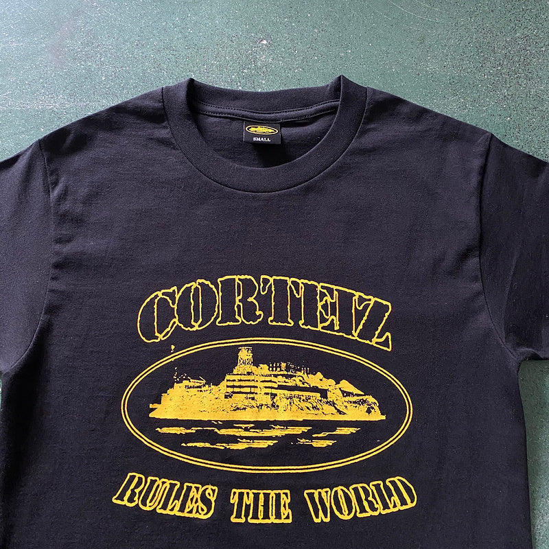 CORTEIZ OG ALCATRAZ TEE BLACK YELLOW
