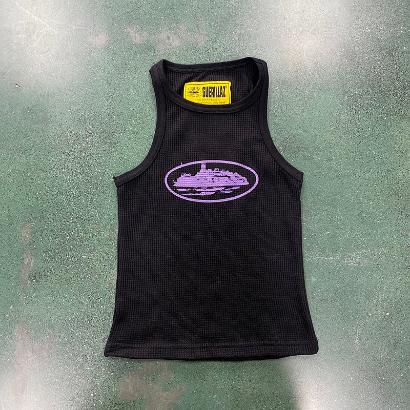 CORTEIZ RTW OG WOMEN'S ALCATRAZ TANK TOP BLACK PURPLE