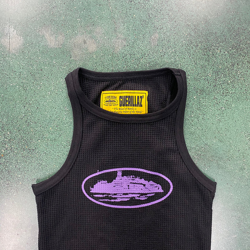 CORTEIZ RTW OG WOMEN'S ALCATRAZ TANK TOP BLACK PURPLE