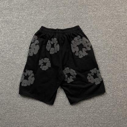 DENIM TEARS COTTON WREATH SHORTS MONOCHROME BLACK - netstar®