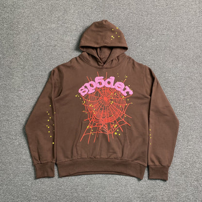 SP5DER WEB HOODIE BROWN - netstar®