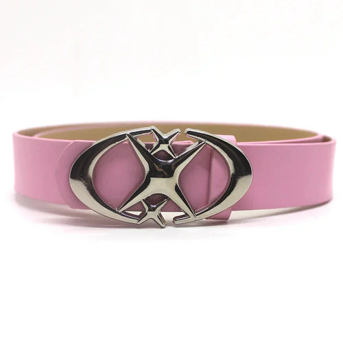 Y2K Cross Star Buckle Leather Belt - netstar®