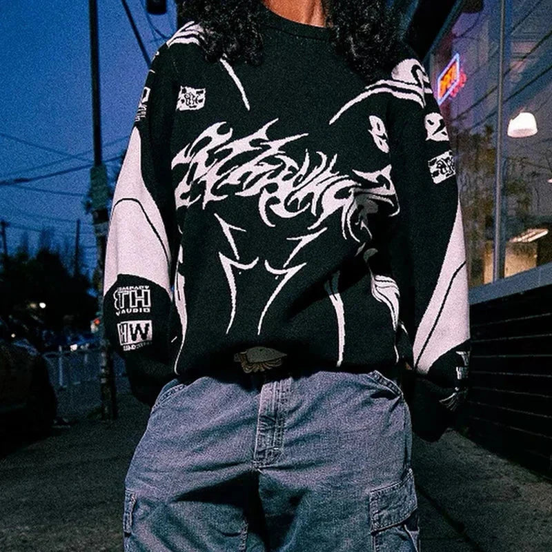Moto Gothic Knitted Sweatshirt - netstar®