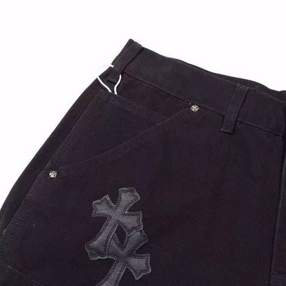 CHROME HEARTS BLACK DOUBLE KNEE CARPENTER JEANS - netstar®