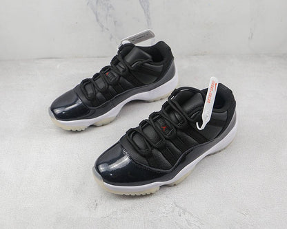 AIR JORDAN 11 RETRO LOW 72-10 BLACK/GYM RED/WHITE/SAIL