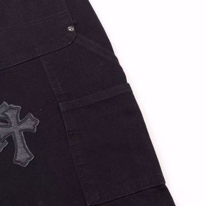 CHROME HEARTS BLACK DOUBLE KNEE CARPENTER JEANS - netstar®
