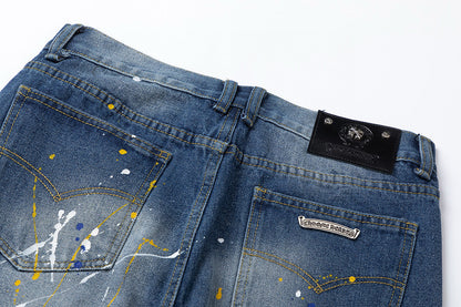 CHROME HEARTS GREEN CROSS PATCH JEANS DENIM - netstar®