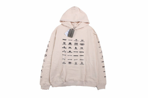 Balenciaga Beige Multilogo Hoodie