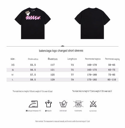 BALENCIAGA GRAFFITI LOGO T-SHIRT BLACK