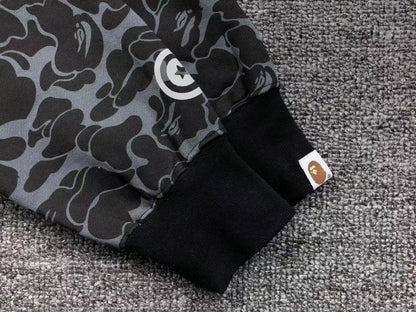 BAPE X DOVER STREET MARKET SPECIAL CAMO SHARK FULL ZIP HOODIE BLACK - netstar®