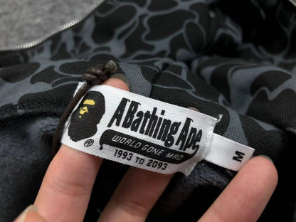 BAPE X DOVER STREET MARKET SPECIAL CAMO SHARK FULL ZIP HOODIE BLACK - netstar®
