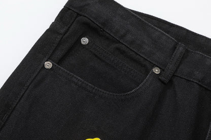 CHROME HEARTS YELLOW CROSS PATCH JEANS BLACK - netstar®