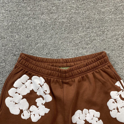 DENIM TEARS COTTON WREATH SHORTS BROWN - netstar