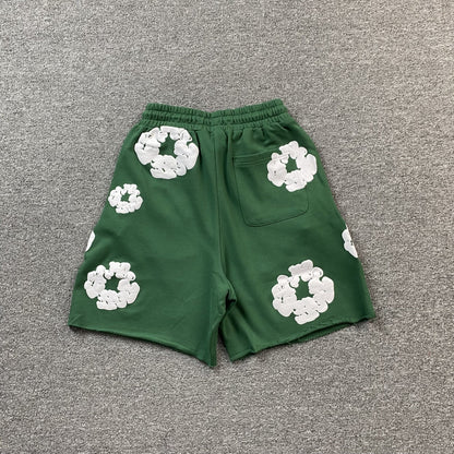 DENIM TEARS COTTON WREATH SHORTS GREEN - netstar