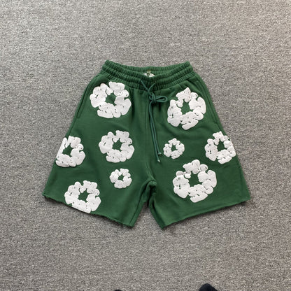 DENIM TEARS COTTON WREATH SHORTS GREEN - netstar