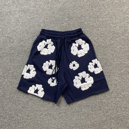 DENIM TEARS COTTON WREATH SHORTS NAVY - netstar
