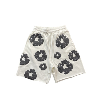 DENIM TEARS COTTON WREATH SHORTS WHITE - netstar