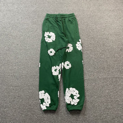 DENIM TEARS COTTON WREATH SWEATPANTS DARK GREEN - netstar