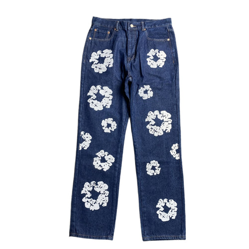 DENIM TEARS x LEVI'S COTTON WREATH JEANS DARK BLUE - netstar