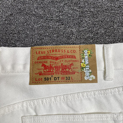 DENIM TEARS x LEVI'S COTTON WREATH JEANS WHITE - netstar