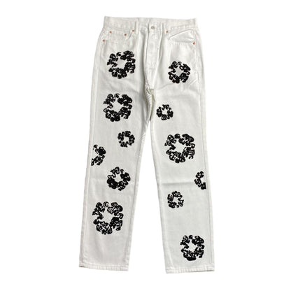 DENIM TEARS x LEVI'S COTTON WREATH JEANS WHITE - netstar