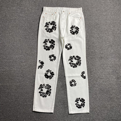 DENIM TEARS x LEVI'S COTTON WREATH JEANS WHITE - netstar