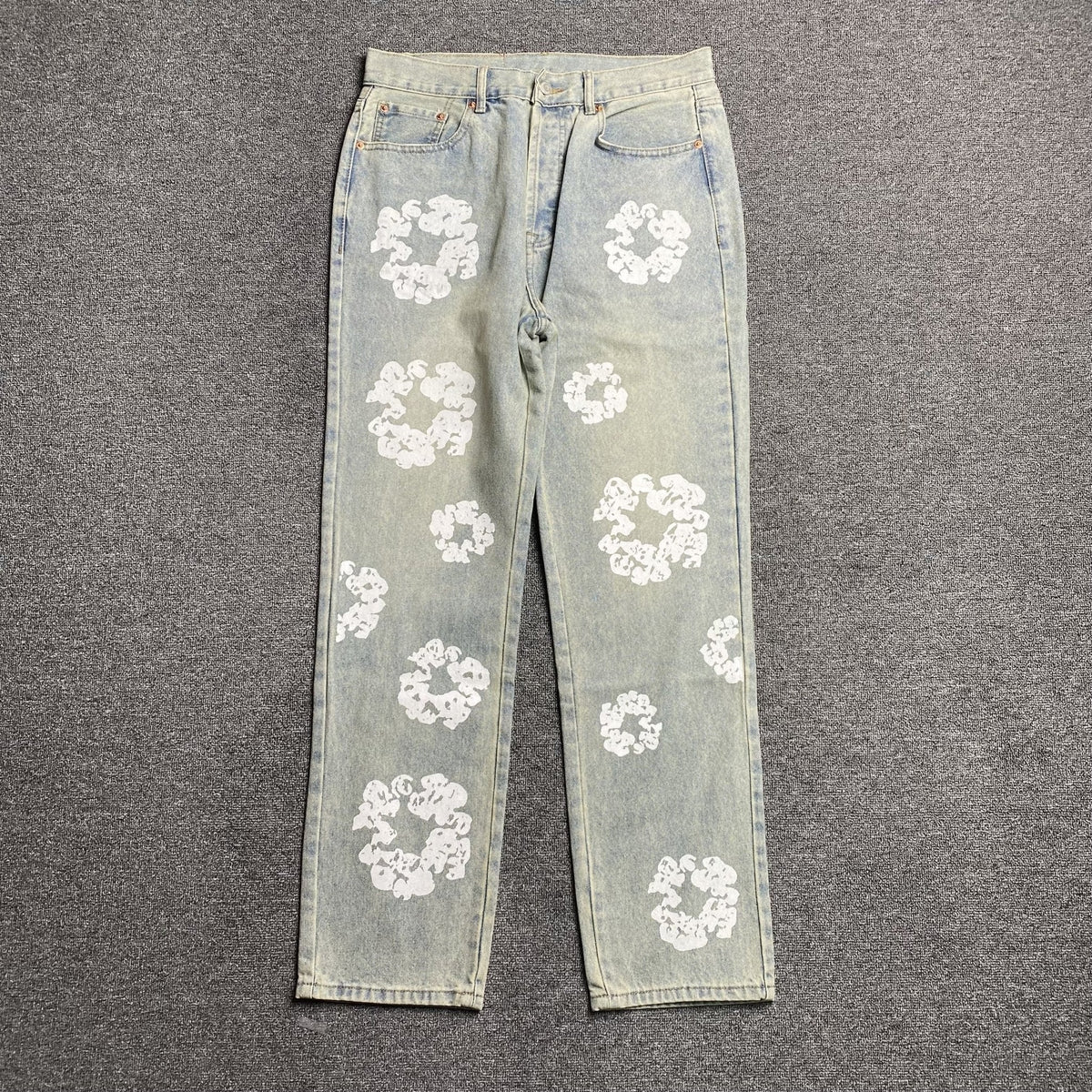 DENIM TEARS x LEVI'S DIRTY WASH WREATH JEANS LIGHT WASH - netstar