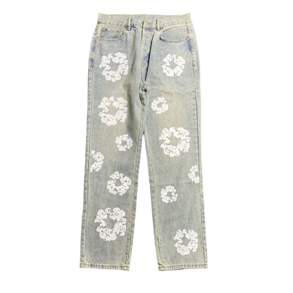 DENIM TEARS x LEVI'S DIRTY WASH WREATH JEANS LIGHT WASH - netstar