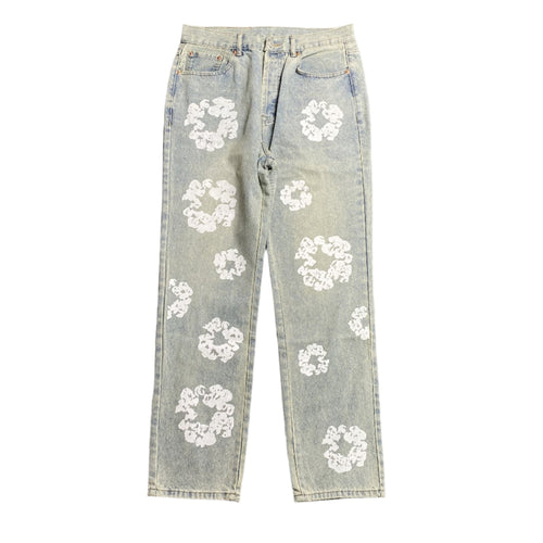 DENIM TEARS x LEVI'S DIRTY WASH WREATH JEANS LIGHT WASH - netstar