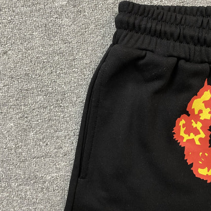 DENIM TEARS x OFFSET COTTON WREATH SHORTS BLACK - netstar