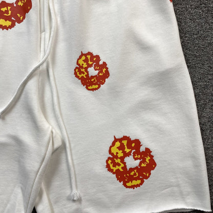 DENIM TEARS x OFFSET COTTON WREATH SHORTS WHITE - netstar