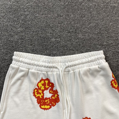DENIM TEARS x OFFSET COTTON WREATH SHORTS WHITE - netstar