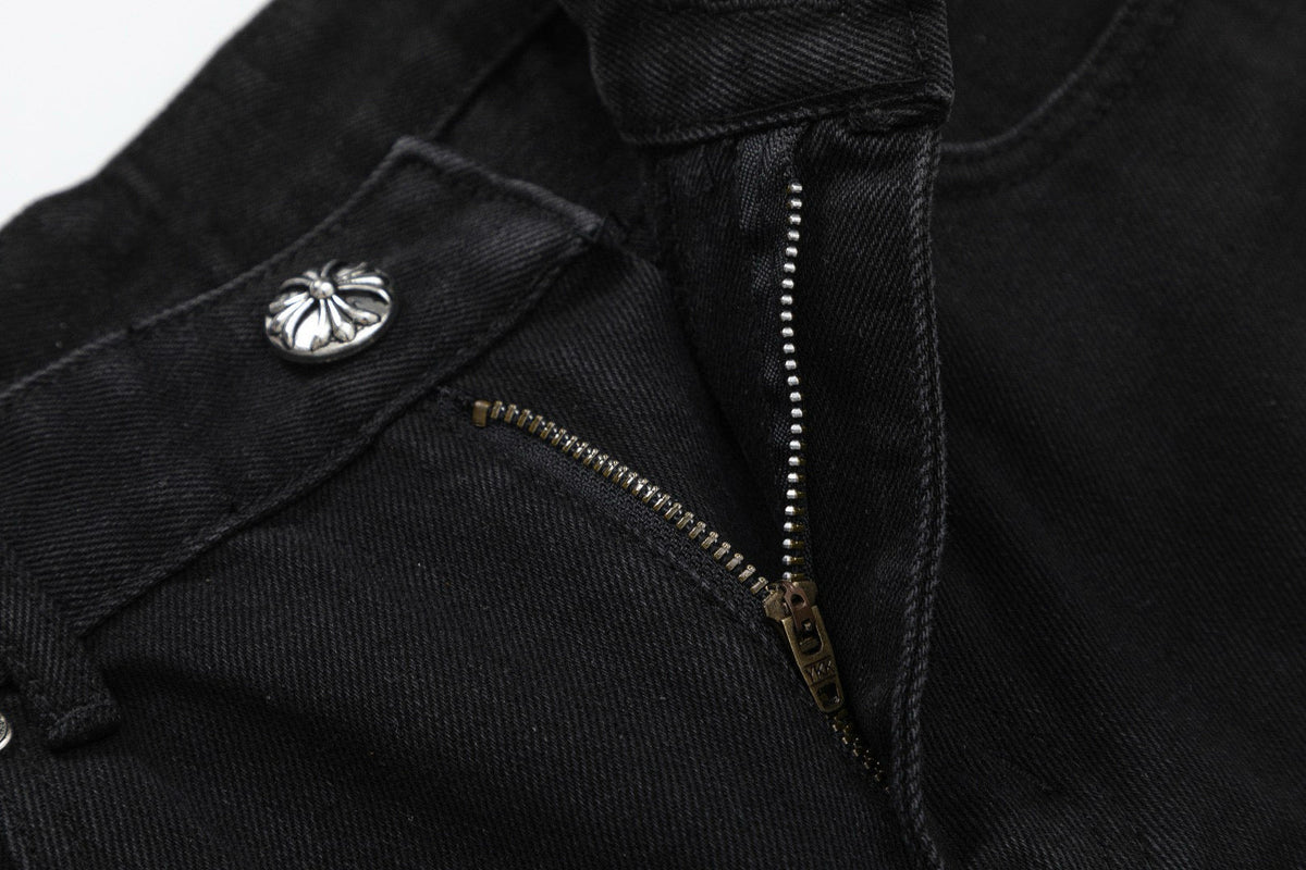 CHROME HEARTS YELLOW CROSS PATCH JEANS BLACK - netstar®